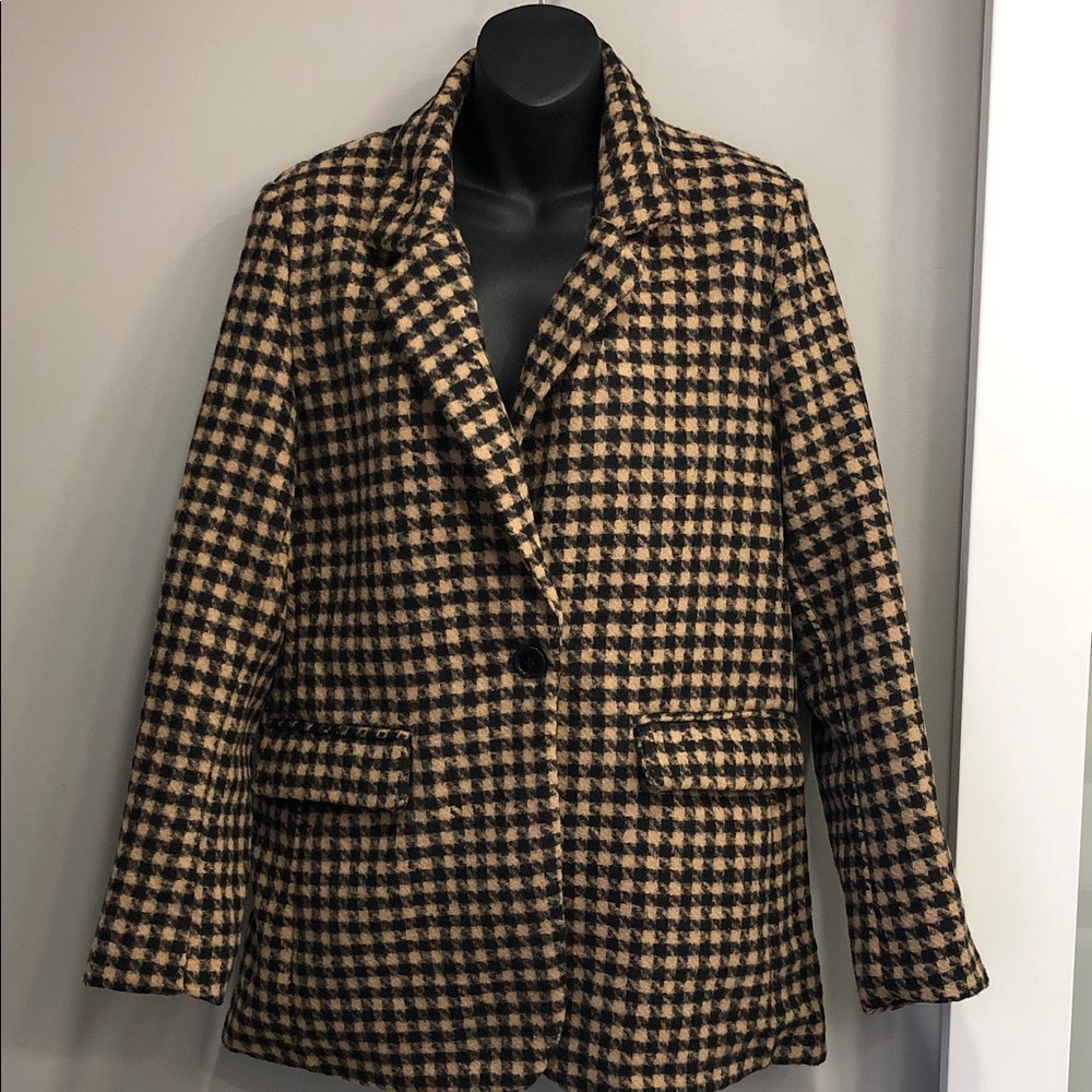 Oat New York Black/Beige Houndstooth Blazer – Women’s Size Large